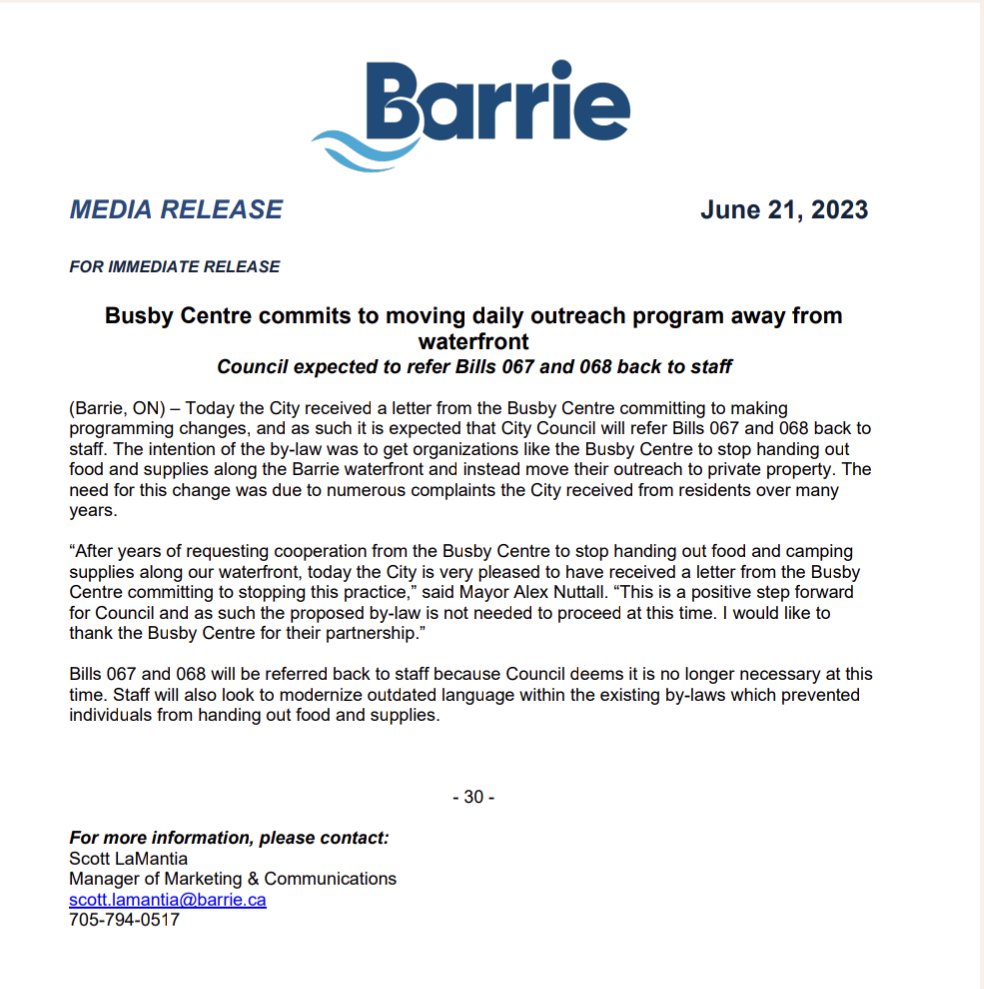 Big update, friends. The Busby Centre has agreed to move their outreach program from a waterfront parking lot, so council is expected to refer Bills 67 & 68 back to staff tonight, as the bylaw is no longer needed. Still processing this tbh, but we'll take the reprieve!