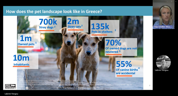 ICAMcoalition's tweet photo. Silja Schiller-Moumtzidis "No shelter in the world will be big enough to accommodate every stray, that’s why StrayPawject focuses on prevention" Living the ICAM DPM principle: Focus on root causes. Watch Silja's presentation here https://t.co/p8IlvzmYCx
#united4dogs
#4DogsCats https://t.co/ND59sGiLDt