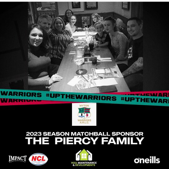 This Saturday 24th June

2023 @impact_perform_ @OfficialNCL Division 2

@MytonWarriors v @EastLeedsRL1sts  2:30pm KO @ Marist

Ball Sponsor: The Piercy Family🏉

Get down, support the lads & have a beer🍻🏉🏆❤️💚#UpTheWarriors #CommunityRL #NCL2023