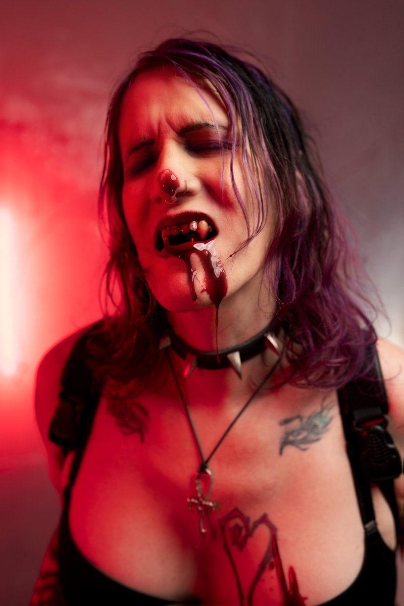 Richardmathis's tweet photo. The tragic turn: Hannibal King (@lilmookie630) gets bitten. Here's a controversial question: Would you end a loved one's life if they turned into a vampire or hope for a cure? Sound off below! #Heartbreak #CosplayStory #VampireDebate #WaitForIt https://t.co/e58QKXc71O