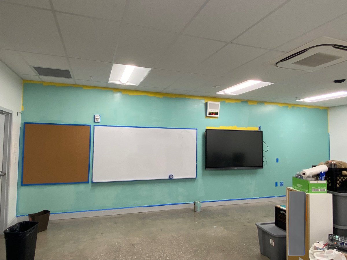 Made a bit of progress on classroom painting today! 🎉 Now I need to start working on the vibes or match the blue! My dream theme would help me work to #clearthelist and have the best year ever! #PostForPencils #AdoptATeacher  amzn.to/34kQwdJ