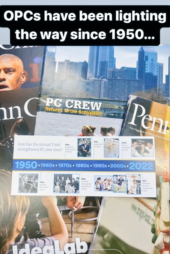 Only w/ OPC support  do we rise w/ the standards of excellence! Your giving matters. Gifts of all sizes are meaningful: Personified in talented faculty &amp; staff, Materialized in state of the art facilities, Realized in academic, athletic, &amp; art programs. campaign.penncharter.com/make-a-gift