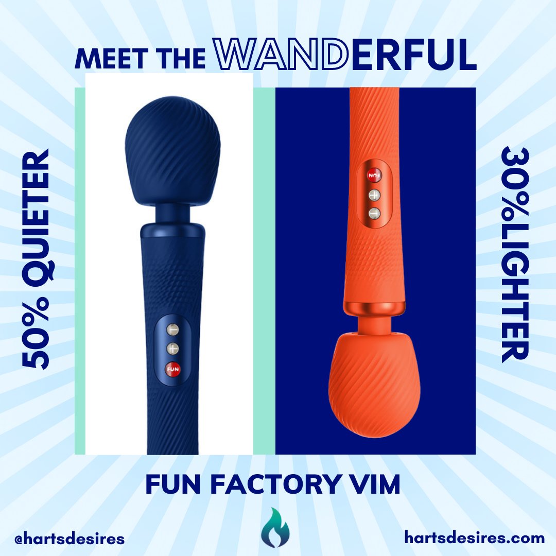 HARTSDESIRES's tweet image. JUST LANDED AT HD HQ 🔥
There are a LOT of products that come thru these doors, and this one is one of our new favorites! @funfactory is changing the wand vibe game with its latest release, VIM. ⚡️ Ask for this in-store at Hart’s Desires, or via DM. 💙🧡
 #funfactory #wandvibe