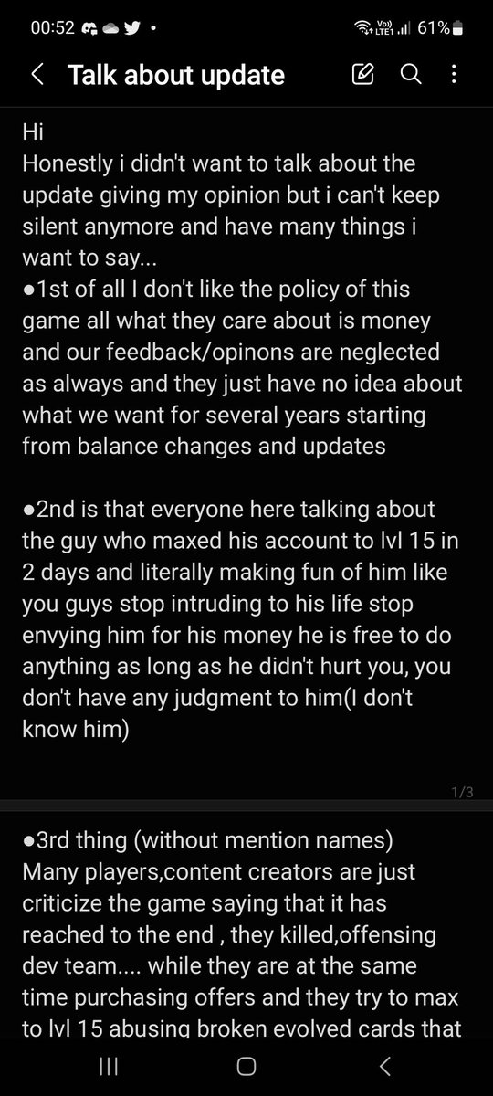 Makariouscr's tweet photo. My thoughts about the recent update and about what happening in the community.... https://t.co/9p1bZabubG