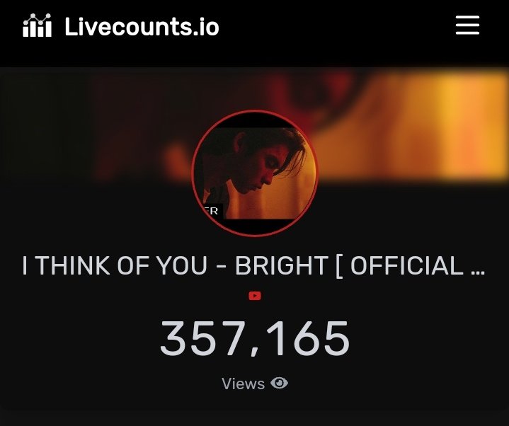 Today (22ñd June), I THINK OF YOU MV reaches 357,165. Continue to stream to YouTube. Road to 400,000 Views.

Bright Vachirawit
#IThinkOfYouBrightMV 
#IThinkOfYouBright
#bbrightvc
 @bbrightvc
@RiserMusic