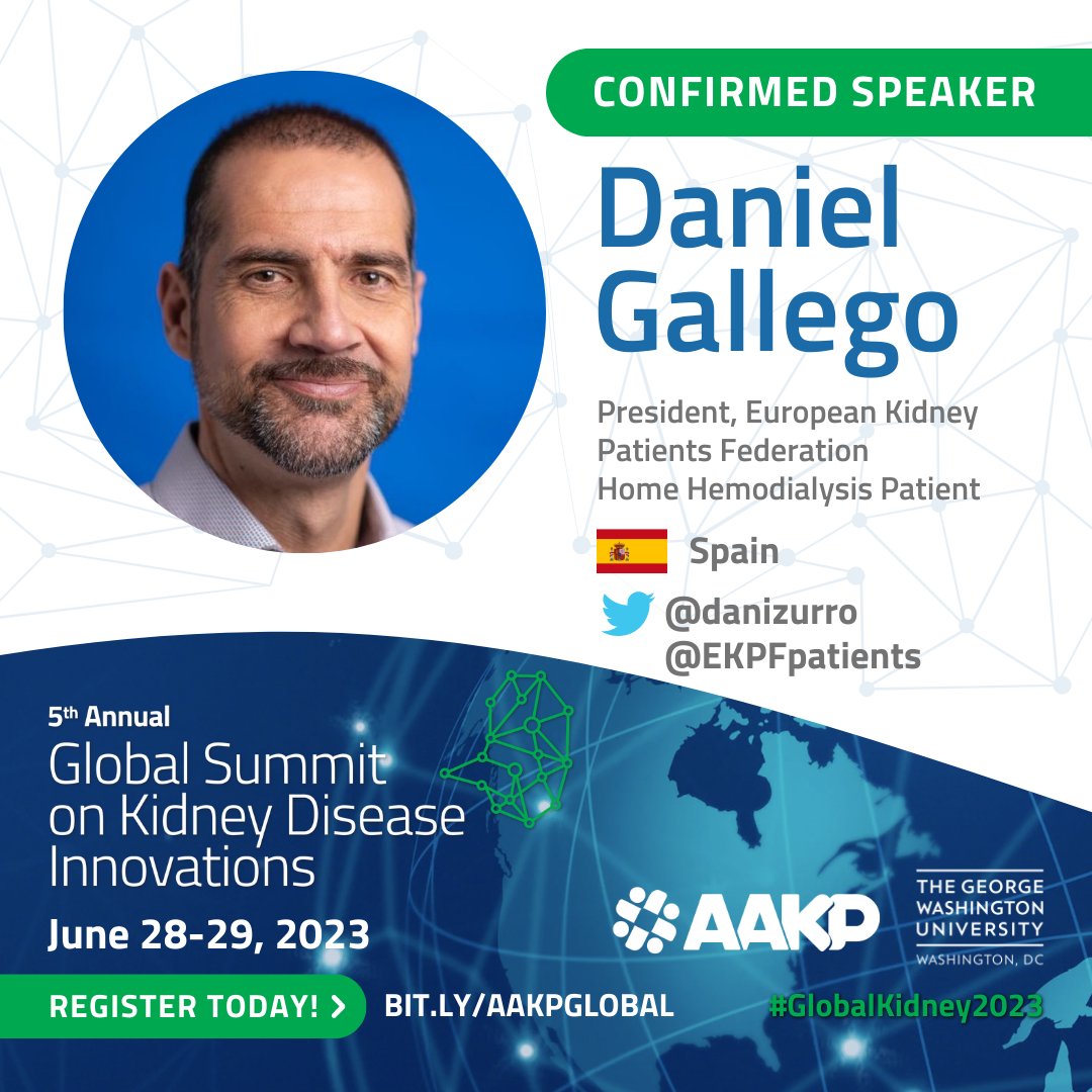 KidneyPatients's tweet photo. We're honored to welcome back @danizurro of the @EKPF to share his expertise &amp; insights on how natural/non-natural events across the world impact #kidneypatient care.

Join us for this year’s hybrid event! Register to attend in-person or virtually today: https://t.co/YvAvnWwxTU https://t.co/5XsQAO99jO