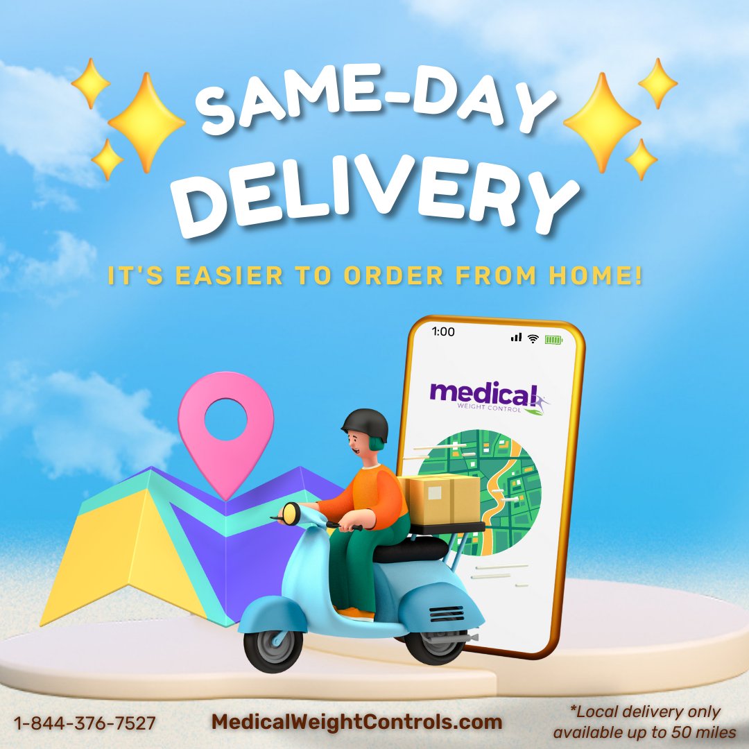 MWeightControls's tweet image. MedicalWeightControls.com - Same-Day Delivery Now Available! 🚚

Get orders delivered to your address from the comfort of your home, any time. All 7 of our locations are ready to ship right to your doorstep in just a few hours. Visit our website, pick out what you want, and check…