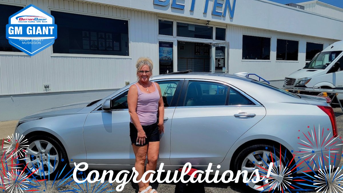 🎉🥳 Congratulations to Kitty Neuberger on your #Cadillac #ATS! Thank you for trusting Ronnie Skorupski & @theBettenBaker team with your business! Enjoy your new car!  #RollinwithRonnie #SalesbySkorupski #BettenBakerMuskegonisthebest #BeIconic #GMGiant