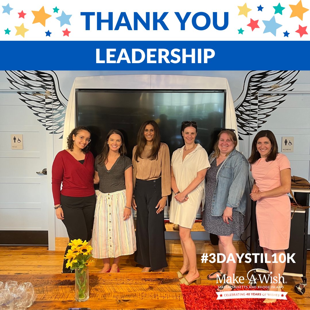 MakeAWishMassRI's tweet photo. We're so grateful to be staffed with &amp; guided by thought leaders who work tirelessly for our mission. Our behind-the-scenes operations would not be possible without our people. Thank you for the time, resources, and expertise that propel our mission #CountdownTo10K #3DaysTil10K https://t.co/LoMsU9wgon