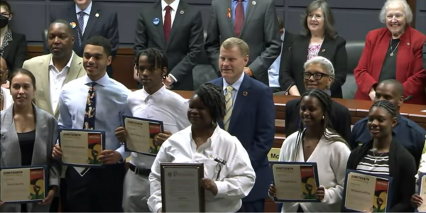 We're excited to congratulate the winners of the 2023 Juneteenth Resiliency Awards:

Elias Anwar
Nayla Bonilla
Isaiah Bumgardner
Keith Green, Jr.
Nuhamin Haile
Racquel Laffittie
Naysa Piper-Fisher

Watch the Juneteenth Resiliency Award Recognition bit.ly/3phJ0em