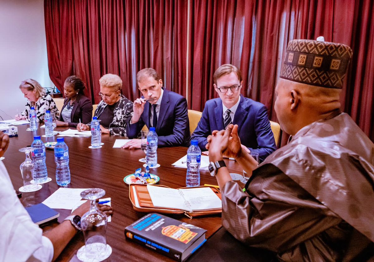 On his table is a book entitled “Gambling on Development” written by British author Stefan Dercon. 

Vice president Kashim Shettima is an intentional knowledge seeker and an avid learner.