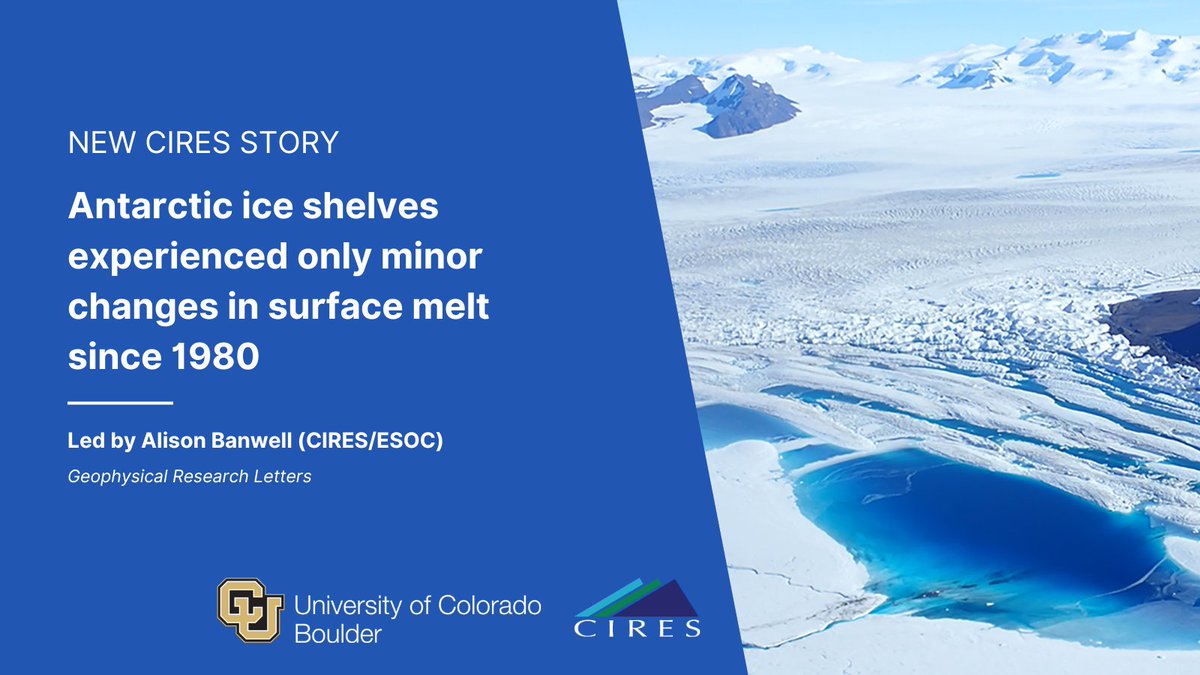 CIRES (@ciresnews) on Twitter photo Antarctic ice shelves experienced only minor changes in surface melt since 1980, according to a new CIRES/<a href="/CUBoulder/">CU Boulder 🦬</a>-led assessment. But the authors of the paper expect melt to increase in the coming decades. Read the story: cires.colorado.edu/news/antarctic… Antarctic ice shelves experienced only minor changes in surface melt since 1980, according to a new CIRES/<a href="/CUBoulder/">CU Boulder 🦬</a>-led assessment. But the authors of the paper expect melt to increase in the coming decades. Read the story: cires.colorado.edu/news/antarctic…