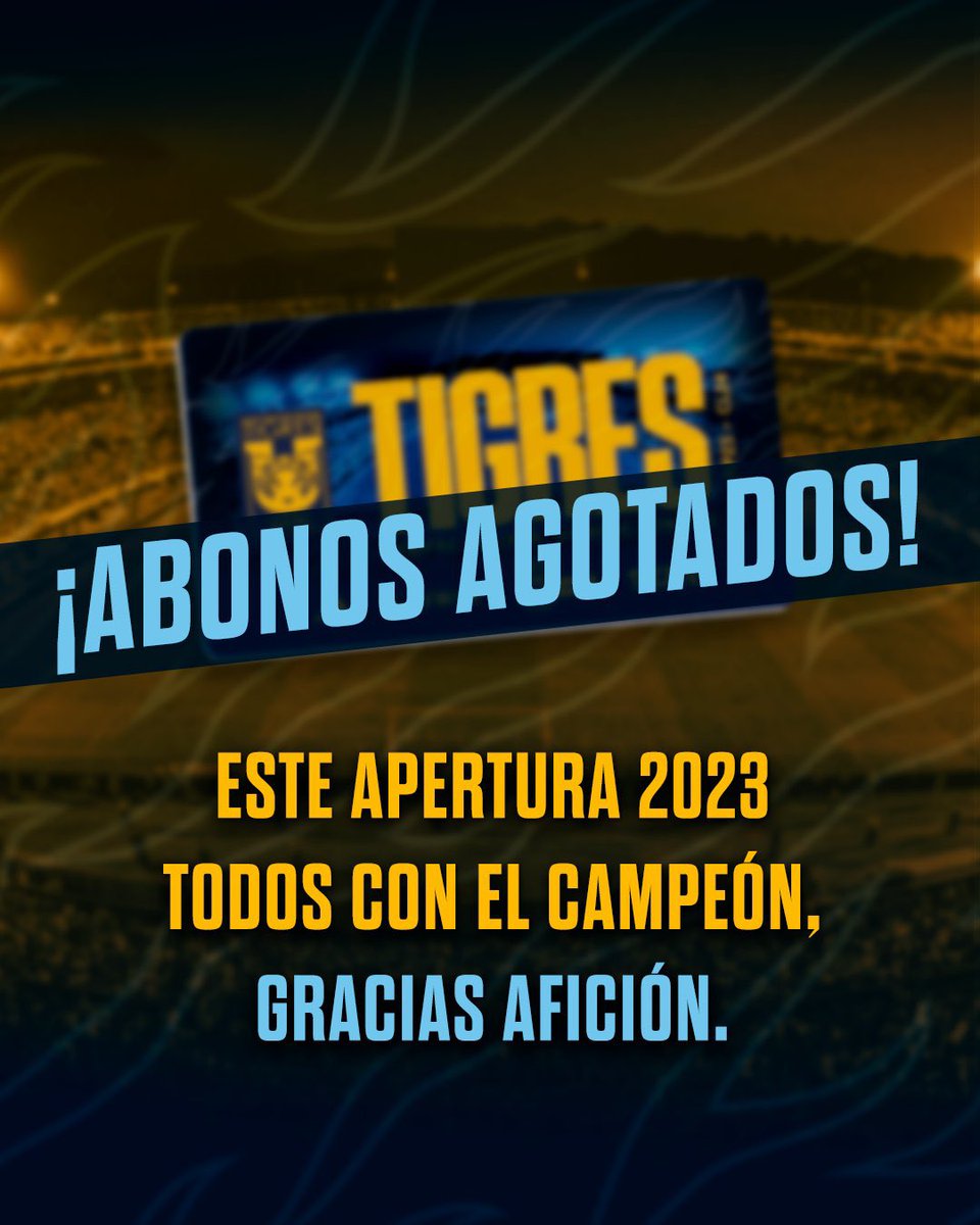_losboletos's tweet photo. Tenemos disponibles abonos de Tigres en varias zonas para venta definitiva, no te quedes sin tu abono. 

Info por DM. https://t.co/YTNibGIXW3
