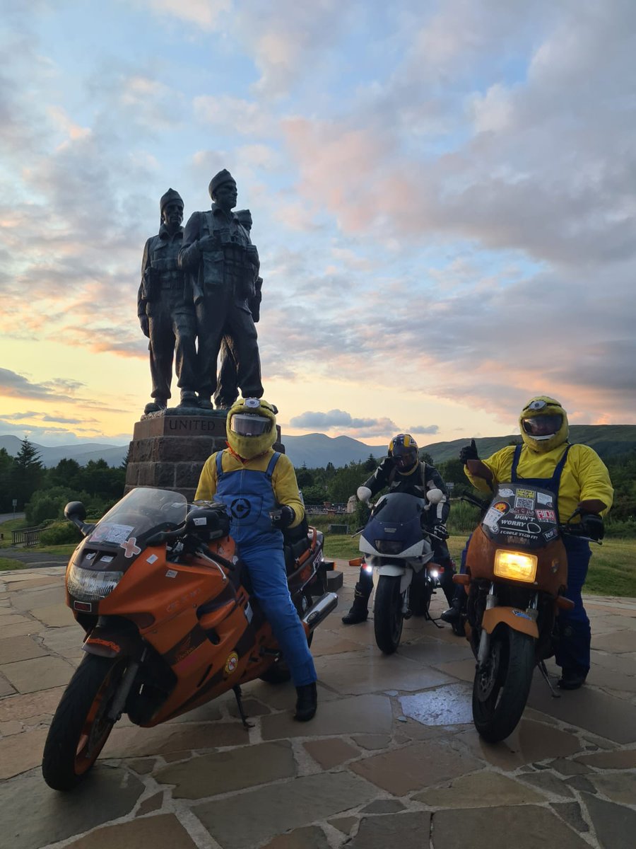 Some of our riders stopping to pay respects at The Commando Memorial, Spean Bridge #LDC