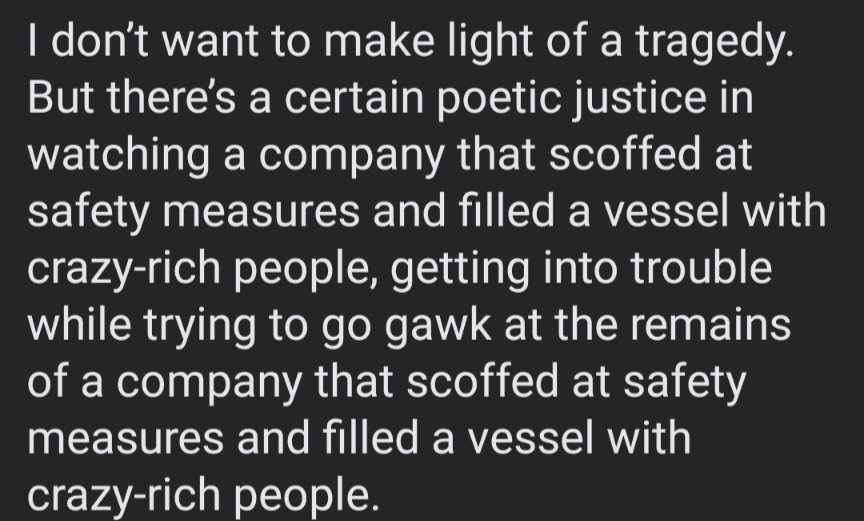 FunBobby's tweet image. Seen elsewhere. The irony is palpable. 

#TitanicRescue #Titan  #titanicsubmarine #titanicsub #Titanic #titanicsubmersible #OceanGate