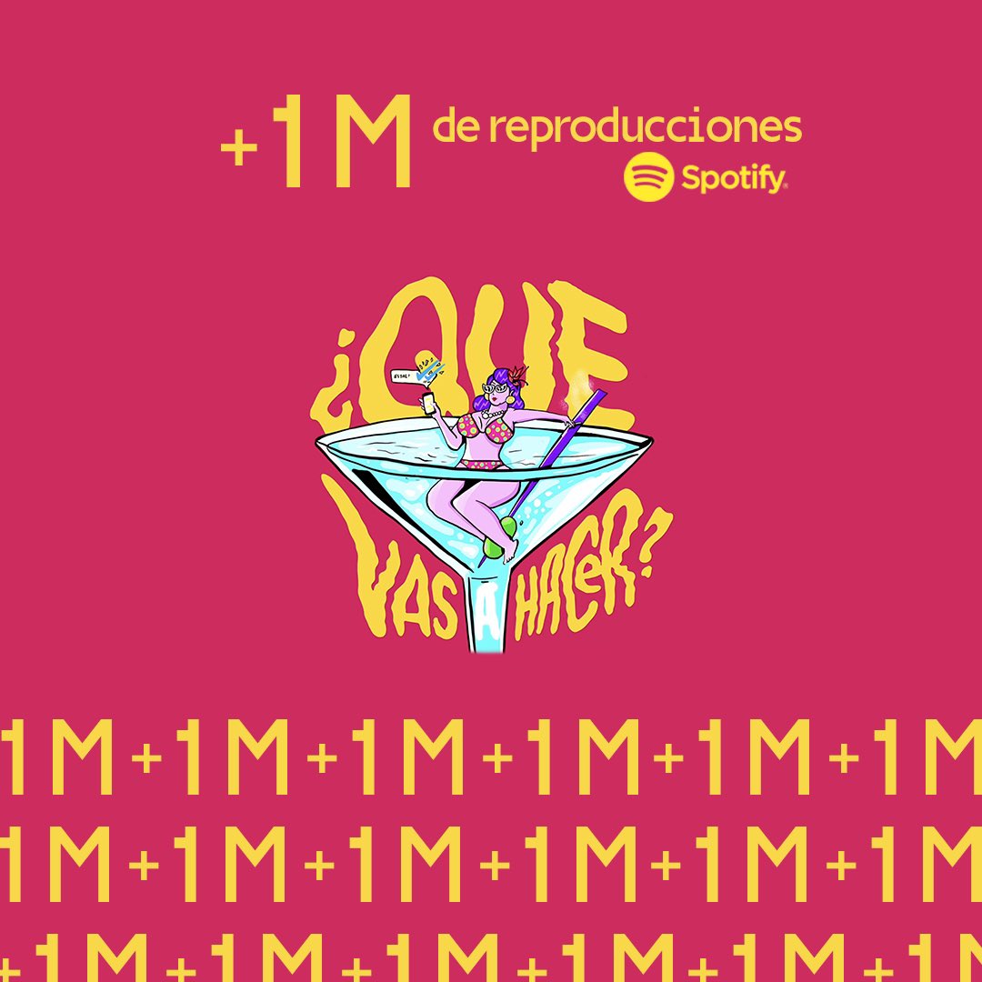 cajablanda's tweet photo. DIA DEL MILLÓN! 🔥 “Que vas a hacer” con +1M de reproducciones en @spotify 💚 Gracias a cada uno por ser parte de todo esto 🫶🫶🫶🫶 https://t.co/YVqJABLcEC