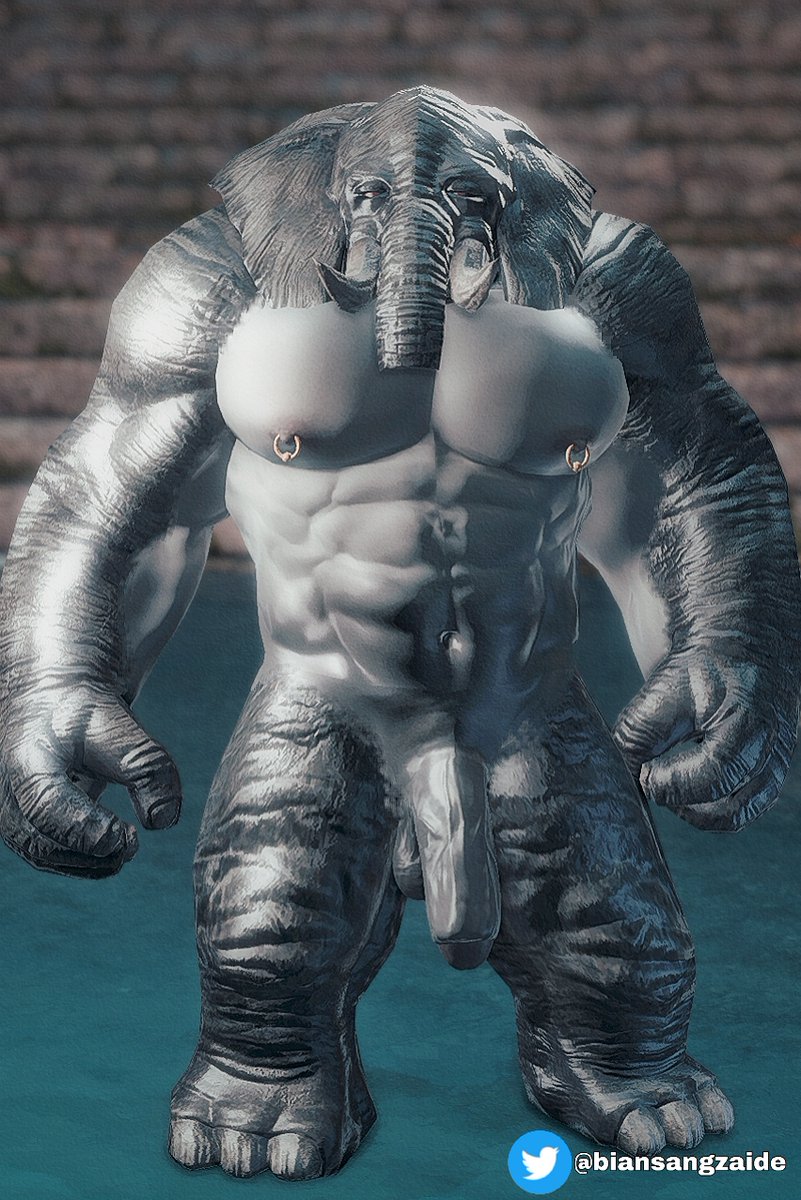 BsideSang's tweet photo. i like elephantman，so
#Roegadyn + #Arkasodara =
#ffxivnsfw #bara #furry #gposersnsfw https://t.co/u3BFPP2vbH
