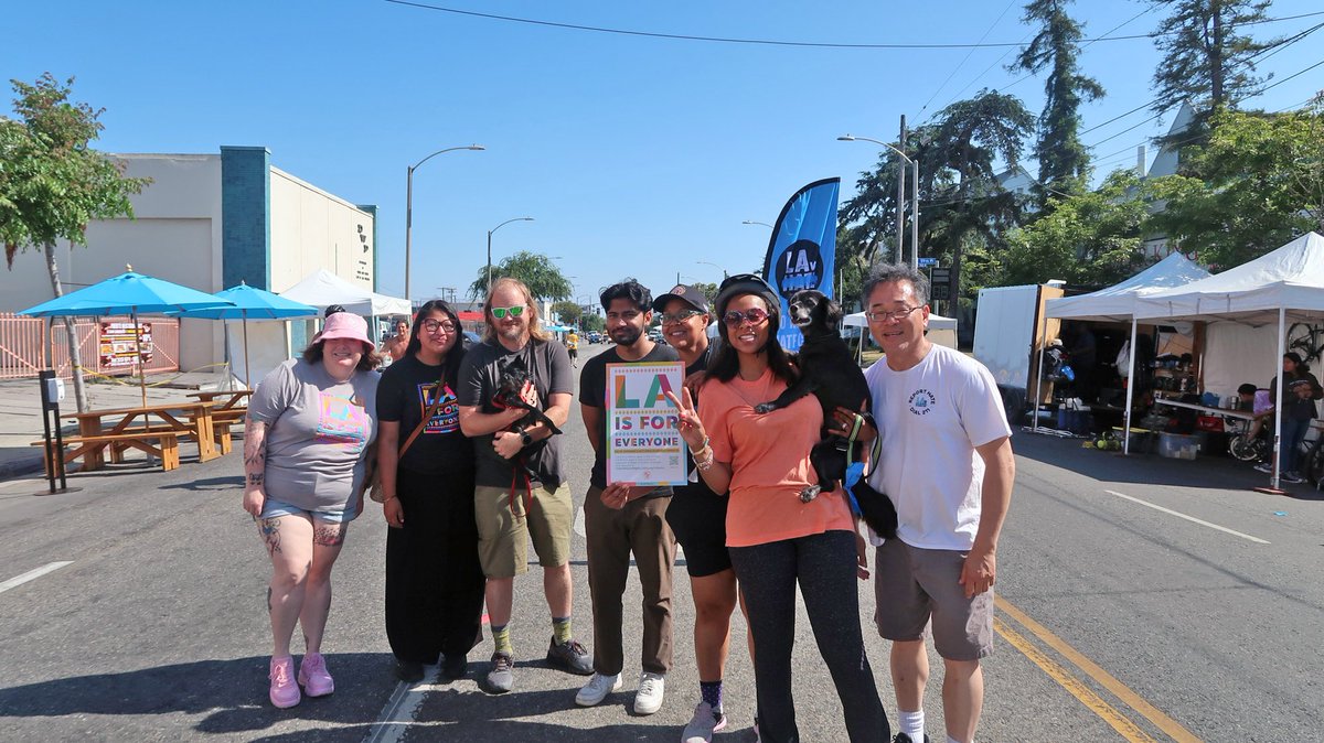 LAvsHate's tweet photo. We had a blast at CicLAvia this past Sunday! Juneteenth celebrations with @HollyJMitchell showcased South L.A.’s spirit. Families, cyclists, skaters gathered, exploring LA vs HATE booth, supporting our mission, and enjoyed the Wishing Tree.  #LAvsHate #LosAngeles #CicLAvia https://t.co/s9tMLigwMx