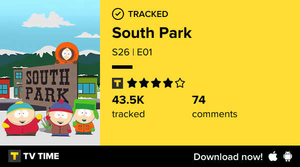rupsahmed's tweet photo. I've just watched episode S26 | E01 of South Park! https://t.co/GE5ZHrZ8Yp #tvtime https://t.co/zanCXcXRKr