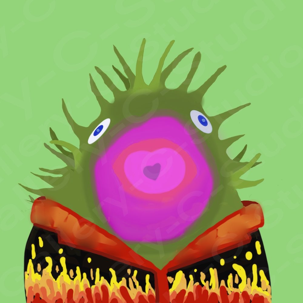 c_tama_akeshow's tweet image. Introducing 'Flaming Style' by Willy the Pleco! 🔥 Embrace the heat with this bold NFT artwork inspired by 90s flame shirts. Get ready to turn heads and ignite your collection! #NFTart #FlamingStyle #WillyThePleco