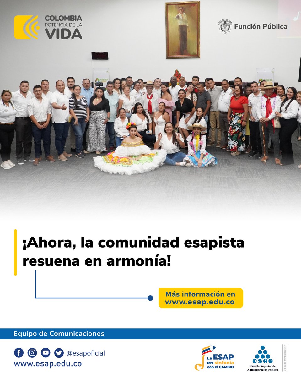 ESAPOficial's tweet photo. 📣#ParaLeer | Lee nuestro más reciente boletín de prensa "¡Ahora, la comunidad esapista resuena en armonía!". 

 Lee el boletín completo a través del enlace 🔗https://t.co/7ioVcaueCI https://t.co/LqGdkpntAW