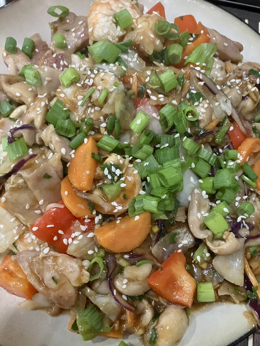 Chicken, Shrimp & Mixed Vegetable stir fry #whatsfordinner #ketorecipes