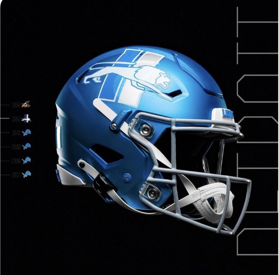 CZSportz's tweet photo. New helmets for the #Lions this upcoming season. Thoughts lions fans? #OnePride https://t.co/OEFssG4ej4