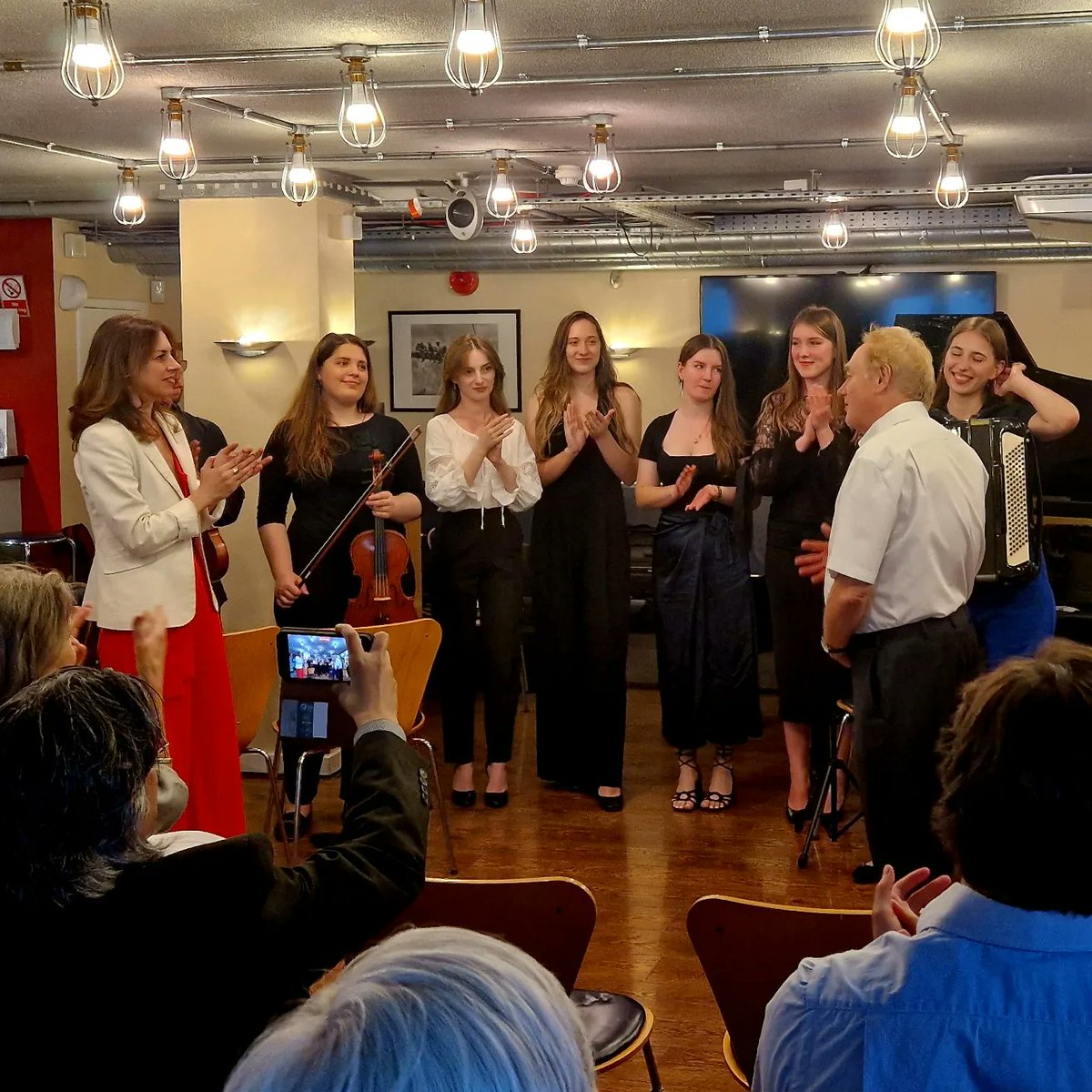 stefpassamonte's tweet photo. The energy tonight from our students and this fantastic audience! Thank you #PatrickAllen and the team @hodgejonesallen for their generous support!  
All proceeds raised will go to LPMAM Ukrainian Student Funds:
https://t.co/KYzdtkxaOM
#LPMAM #ukrainianmusic https://t.co/M4OXsq5JbF