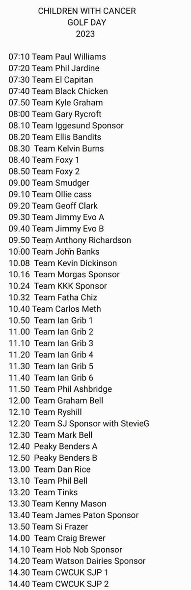 Looking Forward to our CWC Golf Day This Saturday ❤️👍⛳️