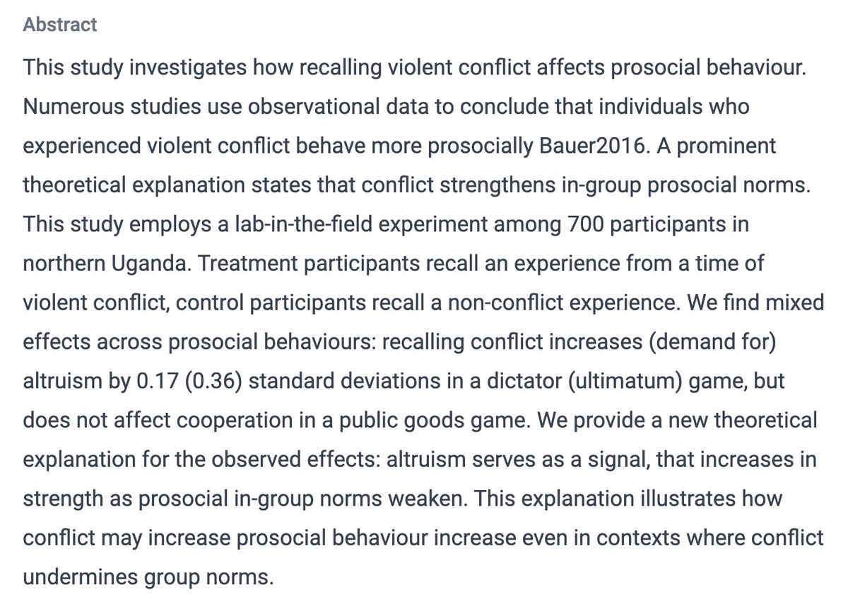 On the lookout for an IR &amp; Conflict panel <a href="/europsa/">EPSA</a>?

Join CIPB member <a href="/anoukrigterink/">Anouk S. Rigterink</a> in TIC Room 7 today at 10:20 to hear whether and how recalling violent conflict affects pro-social behavior using a lab-in-the-field experiment in Uganda.