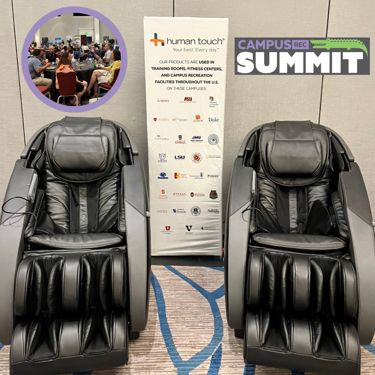 HTFeelBetter's tweet image. Campus Rec Leadership Summit is in full swing! We're excited for attendees to experience the Novo XT PRO!

#massage #summit #campusrec #wellness #recovery