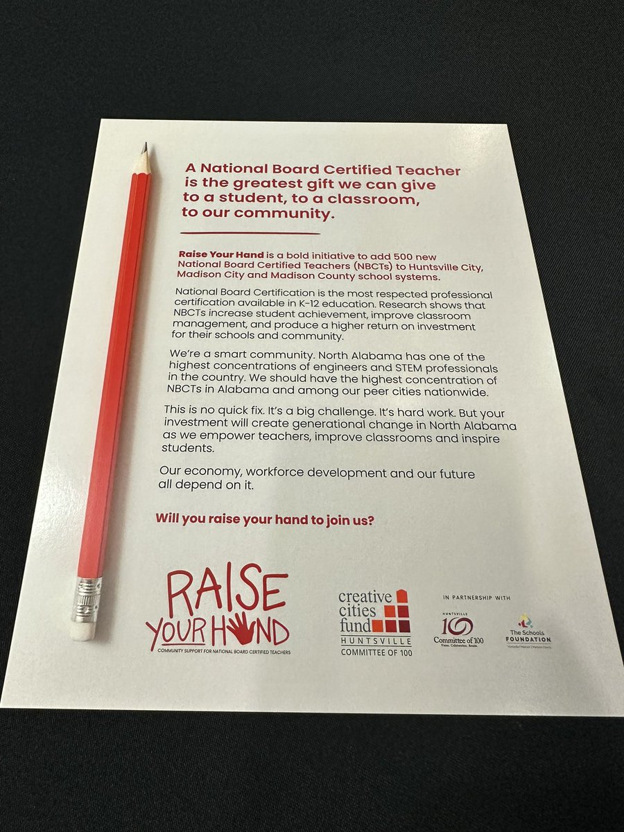 1/3. The Raise Your Hand Initiative is delivering remarkable results all across our Madison County School System. A Nationally Board Certified Teacher is the greatest gift we can give to a student, to a classroom, and to our community.