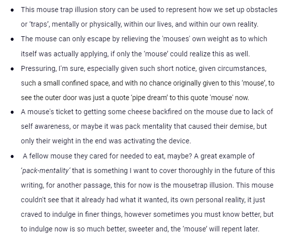 QuinnyGson's tweet photo. 'The Delusion Mouse Trap'
original trap Invented by 'John Morris' in 1877.
Simplified it's a one-way ticket to the perfect trap set by itself, a good lesson included in yes my book. I'm writing a book YUR' 🤓😎🥳🔥🚒
#book #philosophy #psychology #positivity  #spirituality #earth https://t.co/brqD5BdQVw