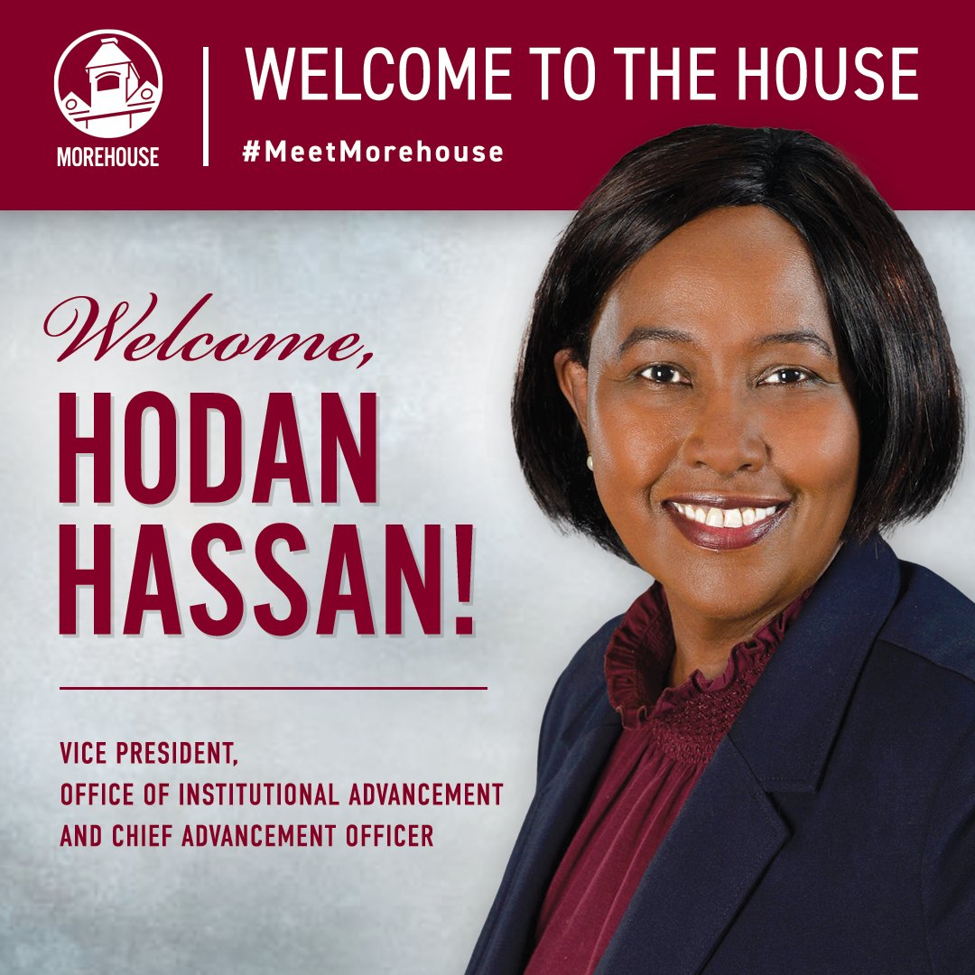 bit.ly/3JubeJF Hodan Hassan, a fundraising executive with over 25 years of experience serving higher education institutions & global humanitarian organizations, has been named as Vice President of Institutional Advancement & Chief Advancement Officer. #Funds4Morehouse