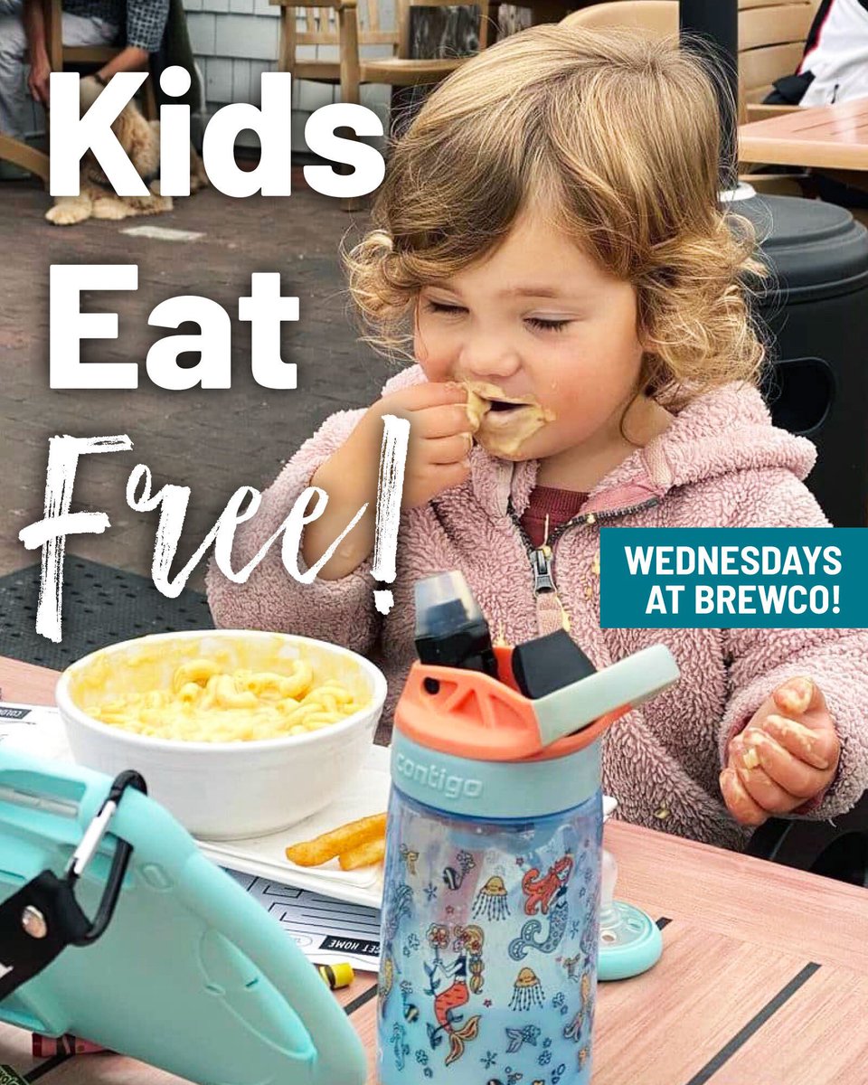 If you’re looking for an easy dinner with the kids tonight, BrewCo’s #kidseatfree Wednesday deal is definitely for you! 😳 Every Wednesday, kids entrees are free with a purchase of an adult entree item. Simple as that!  
📸: @Lenny_Mendonca 
#kidfriendly #kids #restaurant