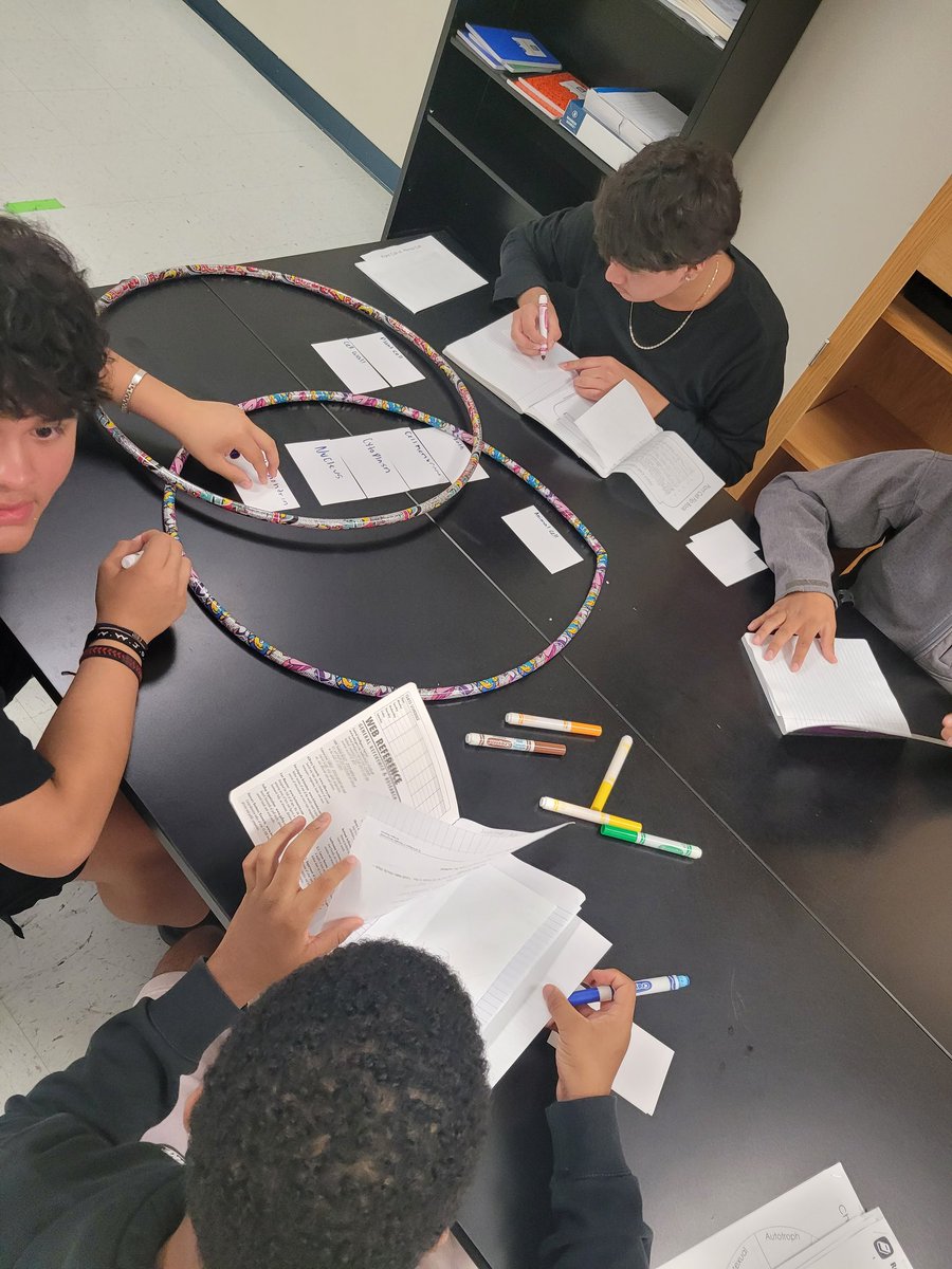 Venn Diagrams with hula hoops is a fun alternative & engaging 🥰 Here, students were comparing plant vs. animal cell structures. 🤓