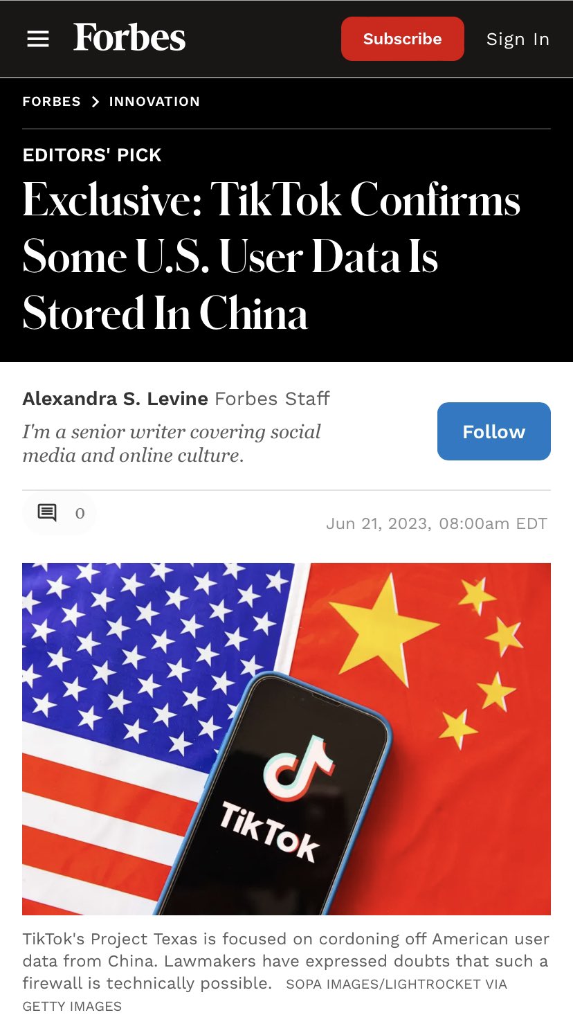 Exclusive: TikTok Confirms Some U.S. User Data Is Stored In China