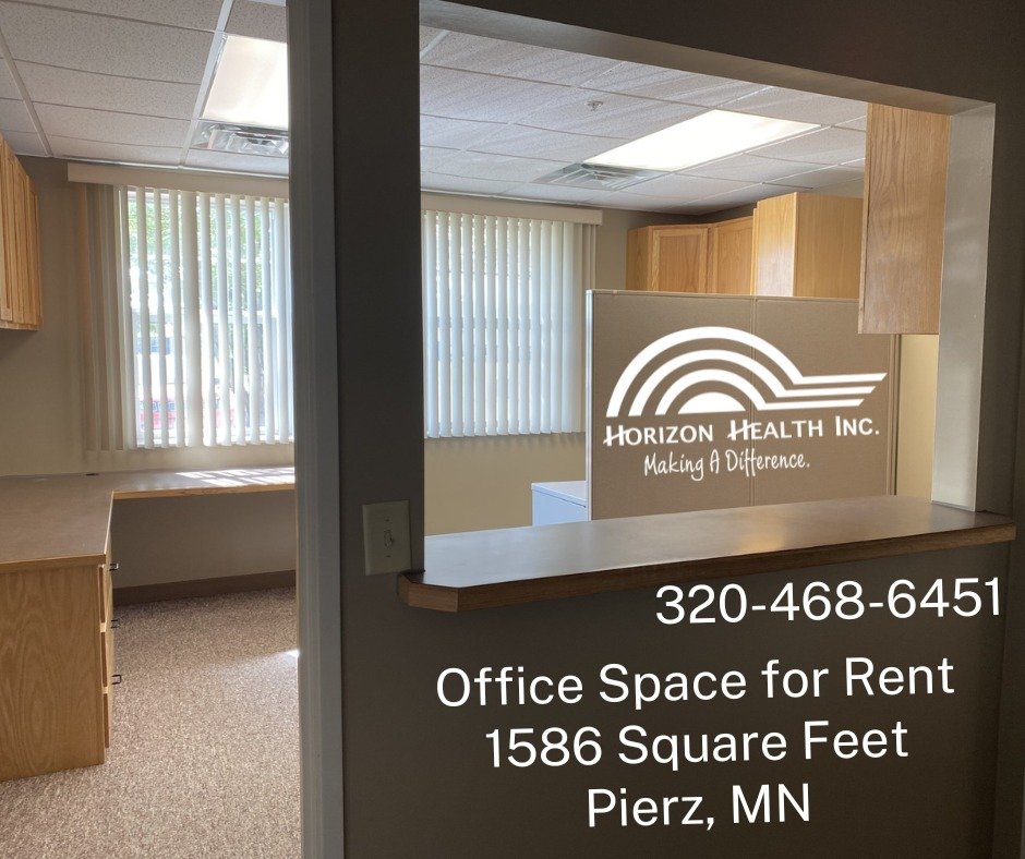 Horizon Health Services has a #OfficeSpace for rent in #PierzMN! The space includes a reception area, desks, a large room, and 6 small rooms (perfect for therapy, massage, etc.). 

📱 Call Shanni at 320-468-6451 to set up a tour.

📷: facebook.com/photo/?fbid=64…

#MorrisonCounty