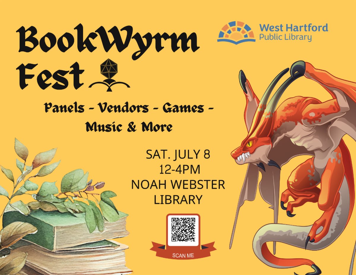 Attention Fantasy and Gaming Fans! BookWyrm Fest is coming to West Hartford on Saturday, July 8, 12-4PM. Learn more: conta.cc/3Jpn5IR
conta.cc/3NjKug7
