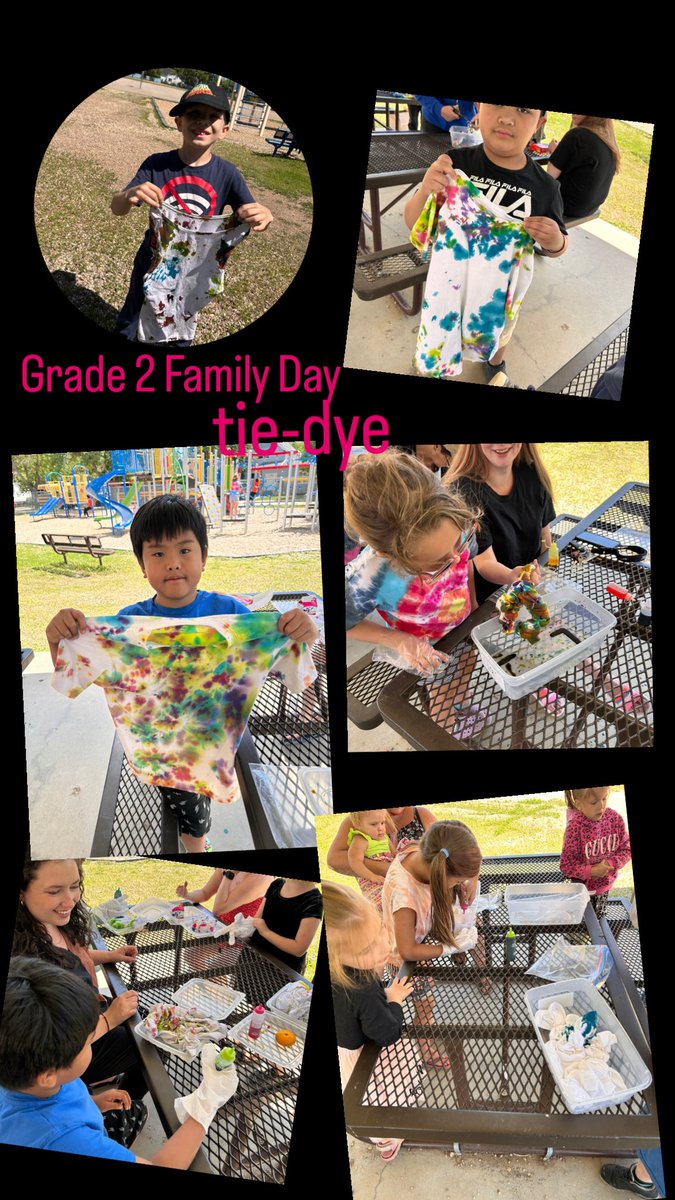 Today grade 2 had their final family day for the year! ☀️ #tiedye #family #learningtogether #grade2