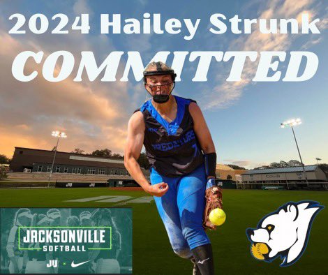 I am extremely excited to announce my verbal commitment to continue my academic and athletic career playing division 1 softball at Jacksonville University. I would like to thank my family, coaches, teammates, and experiences for helping get here and become the person I am today.