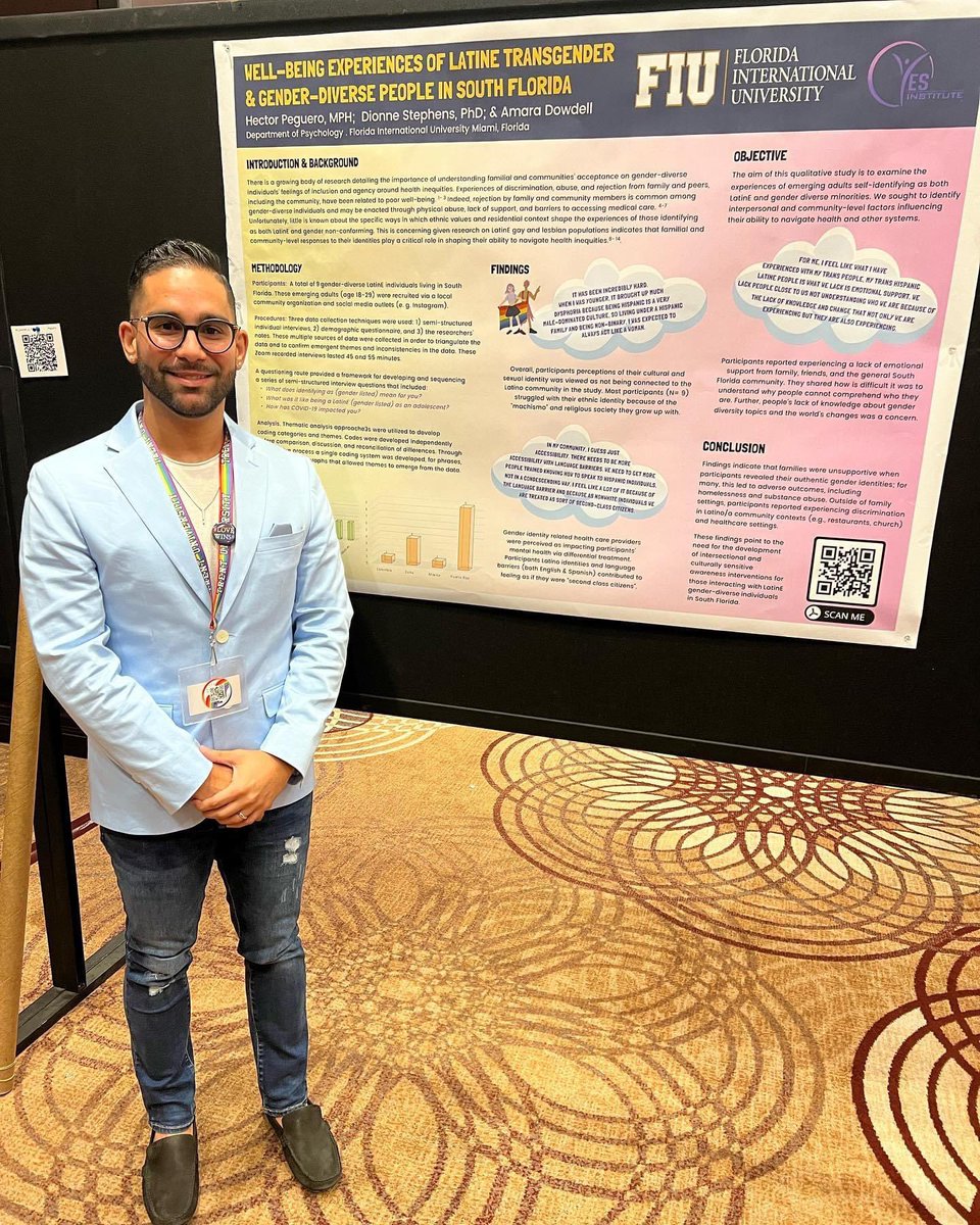 PREACHING TO THE CHOIR 2023! @HectorPeguero16 presents on Well-being Experiences of LatinE Transgender and Gender-diverse People in South Florida. @DrDionneS