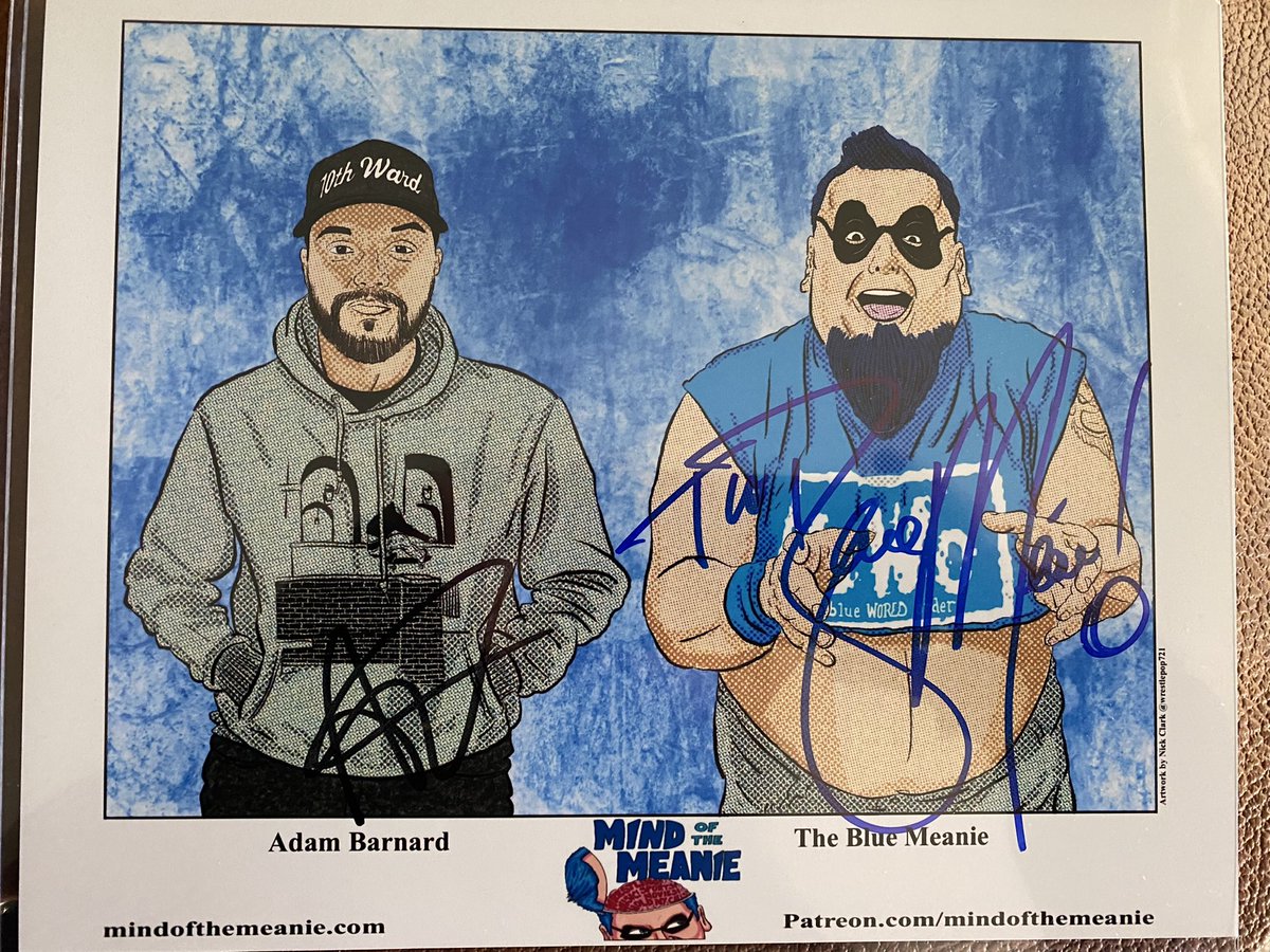 travisbohab's tweet photo. What a nice surprise to come home to. I can’t thank @BlueMeanieBWO and @ThisisGoober enough for this. You guys rock 🤘🤘 @MindoftheMeanie 💙 #8x10  #PodSquad #YoCuz https://t.co/BroeUq9n4I