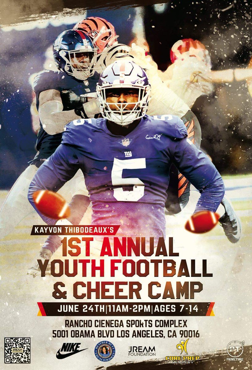 TheJreamFound's tweet image. We’re only a few days out from our 1st annual youth football and cheer camp! Join us for a day of fitness, food, fun, and most of all family. You do not have to participate in the camp to be a part of this memorable event. All community members and families are welcome.