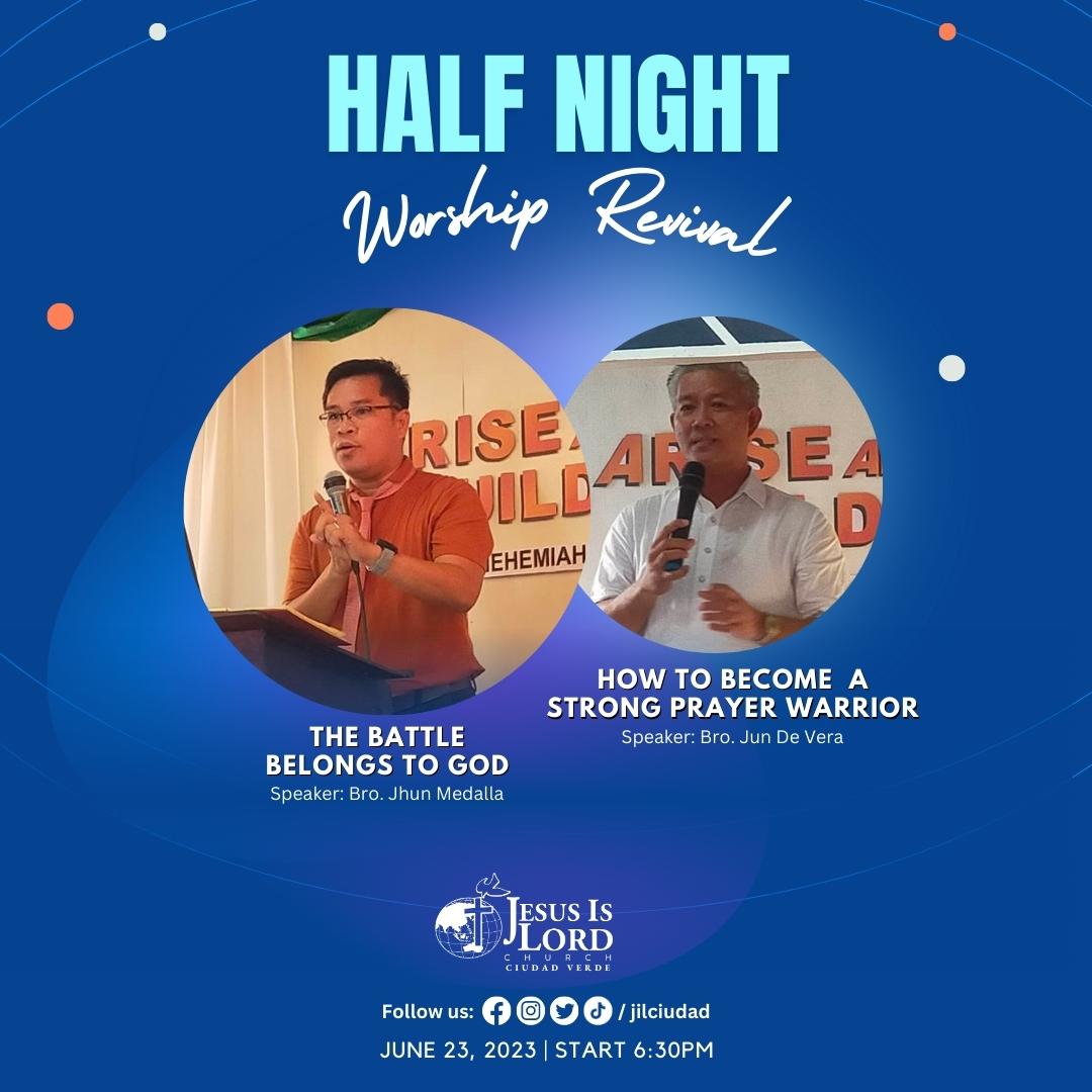 jilciudad's tweet photo. The coming revival must begin with a great revival of prayer.
Join us in our half night prayer and worship revival this coming friday (June 23, 2023) 6:30pm at Jesus Is Lord Church Ciudad
See you! Godbless https://t.co/XDNTKpUmZE