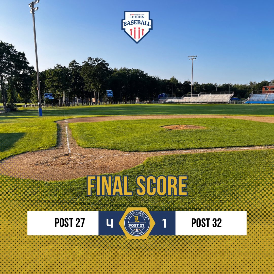 Londonderry27's tweet photo. Seniors collect a win vs. a gritty @Post32BallNH team. Ryan Williams dealt and Hamilton, Marshall, Rourke, and Anderson all had hits. https://t.co/bXX2Cgci1z