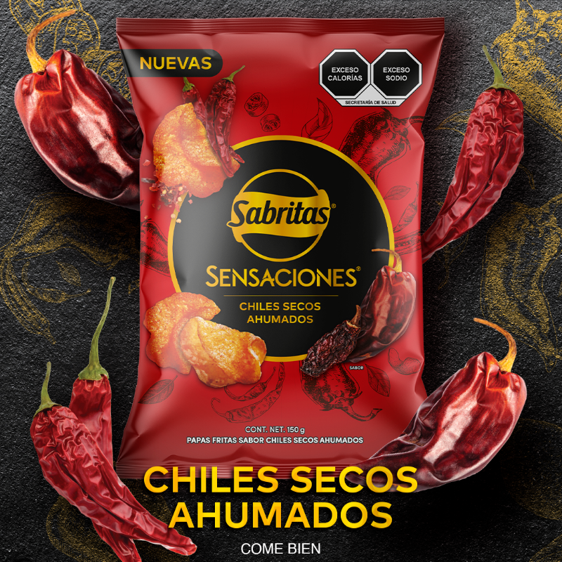 Papas_Sabritas's tweet photo. Las nuevas Sabritas® Sensaciones Chiles Secos Ahumados y Chile Manzano con Limón ¿Ya las probaste? #NuevasSabritasSensaciones