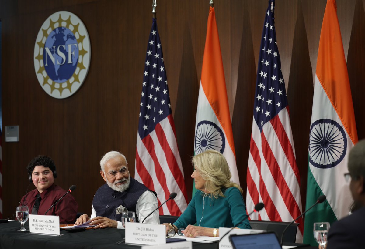 Honoured that <a href="/FLOTUS/">First Lady Melania Trump</a> <a href="/DrBiden/">Dr. Jill Biden</a> joined us in a special event relating to skill development. Skilling is a top priority for India and we are dedicated to creating a proficient workforce that can boost enterprise and value creation.