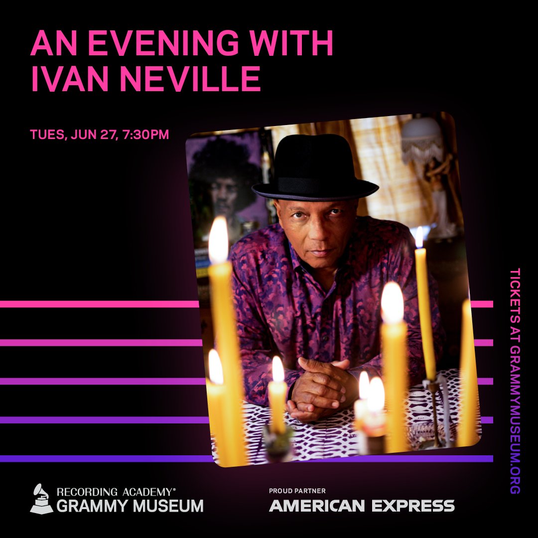 There's no better way to spend an evening than with @IvanNeville on the #GRAMMYMuseum rooftop! 🙌

On Tuesday, June 27, the artist will participate in a discussion, moderated by journalist Steve Hochman, and perform with #GRAMMYs winner @EricKrasno!

🎟: grm.my/42pR629