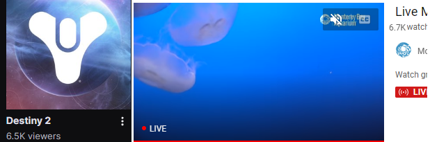 There is currently more people watching literal jellyfish on YouTube than there are people watching Destiny on Twitch 👍🏻